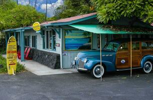 Big Island's Kahaluu Bay is home to a surf shack. photo