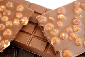 a bar of dark chocolate is shown on a white background photo