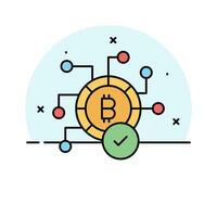 Cryptocurrency coin vector design, bitcoin icon in modern style