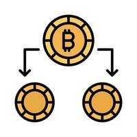 cheque esta increíble vector de doble gasto, criptomoneda colección icono