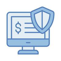 Financial data security, bank account protection, secure money vector illustration