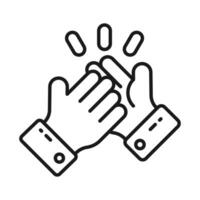Two people shaking hands concept icon of encouragement in modern style vector