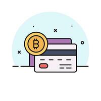 Bitcoin debit card vector design in modern style, ready to use icon