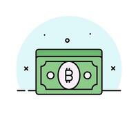 Check this beautiful icon of bitcoin banknote, paper currency, cryptocurrency vector