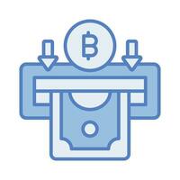 bitcoin retirar vector diseño aislado en blanco antecedentes