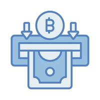 Bitcoin withdraw vector design isolated on white background