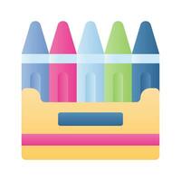 Check this carefully crafted icon of crayon, Pack of colored pencils, premium downloadable facility available vector