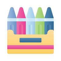 Check this carefully crafted icon of crayon, Pack of colored pencils, premium downloadable facility available vector