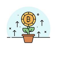 Check this beautiful vector of bitcoin farming in trendy style