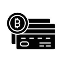 Bitcoin debit card vector design in modern style, ready to use icon