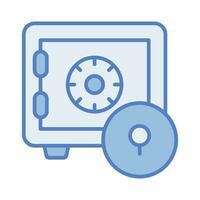 Bank vault security concept with lock, vector illustration