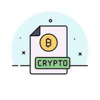 bien diseñado icono de bitcoin documento, btc con documento vector