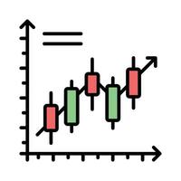 Candlestick analysis vector design isolated on white background