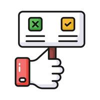 Hand holding feedback banner showing concept icon of feedback in trendy style vector