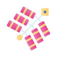 Chinese firecracker vector icon in trendy style, ready to use vector