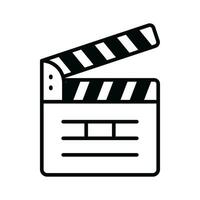 Movie clapper board, filmmaking device icon in modern style, ready to use vector