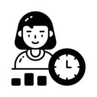 Check this beautifully designed icon of employee performance in trendy style, ready to use vector