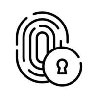 Fingerprint cyber security icon. Digital security authentication concept vector