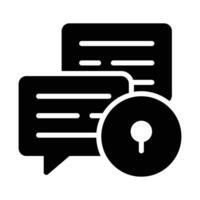 Chat lock, chat lock symbol or message lock icon. Encrypted conversation icon vector