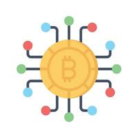 Cryptocurrency coin vector design, bitcoin icon in modern style