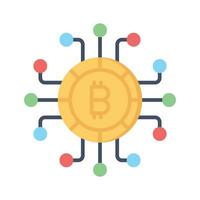 Cryptocurrency coin vector design, bitcoin icon in modern style