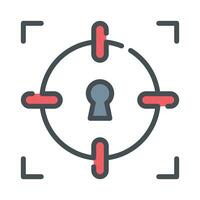 Check this carefully crafted vector of target security in trendy style, security icon design