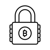 cheque esta prima icono de bitcoin bloquear en de moda estilo vector