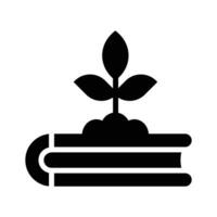 Plant on book depicting concept icon of knowledge growth, ready to use vector