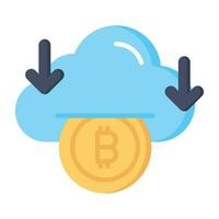 bitcoin nube minería vector diseño en moderno estilo, Listo a utilizar icono