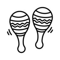 bien diseñado icono de maracas, música y instrumento concepto vector