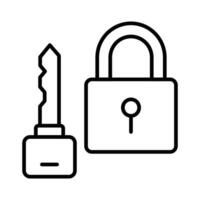 Padlock with key showing concept icon of private key vector