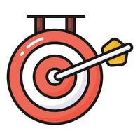 Grab this carefully crafted vector of target in trendy style, financial focus icon design