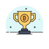Bitcoin reward vector in customizable style isolated on white background