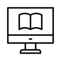 Book inside computer showing concept icon of online learning, online book vector