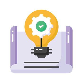 Get your hold on this creatively designed vector of project development in trendy style