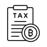 bitcoin, criptomoneda y digital moneda impuesto icono concepto, vector