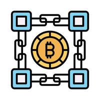 Bitcoin blockchain vector design isolated on white background