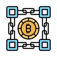 Bitcoin blockchain vector design isolated on white background