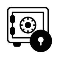 Bank vault security concept with lock, vector illustration