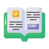 Organized book of reference on a certain field of knowledge, employee handbook icon design vector