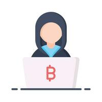 Check this beautiful vector of bitcoin hacker, ready to use icon