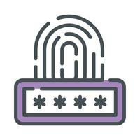 Fingerprint cyber security icon. Digital security authentication concept vector