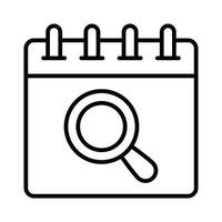 Magnifier with calendar showing concept icon of event search vector