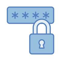 Padlock with password, cyber security concept. Personal data protection vector