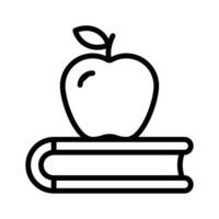 Apple and book depicting concept icon of knowledge in trendy style vector