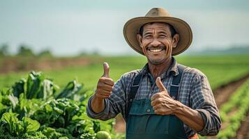 retrato granjero con vegetales ai generativo foto