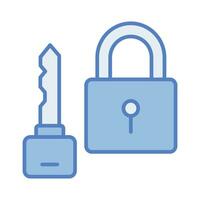 Padlock with key showing concept icon of private key vector