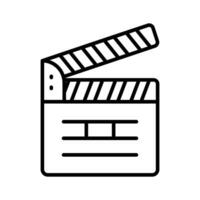 Movie clapper board, filmmaking device icon in modern style, ready to use vector