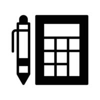 Calculator with pen denoting accounting concept vector, mathematical calculation icon vector