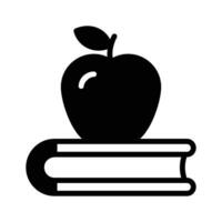 manzana y libro representando concepto icono de conocimiento en de moda estilo vector